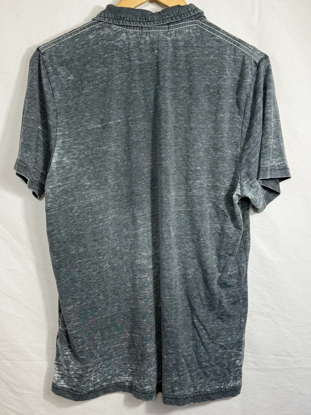 True Religion Men's Washed Charcoal Polo with White Logo